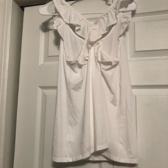 Lilly Pulitzer Tops - Lilly Pulitzer white ruffle tank